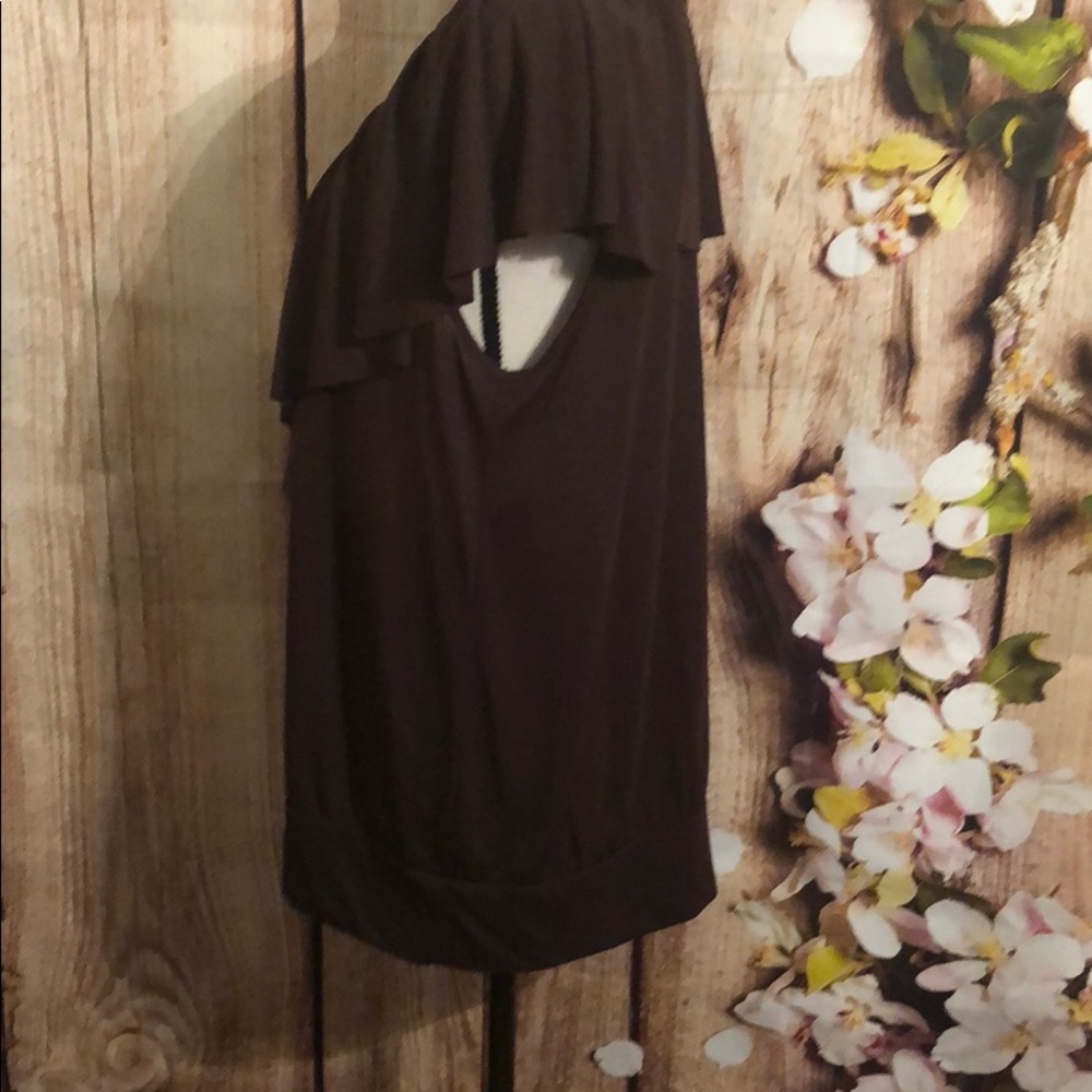 Brown Ruffle Top - Picture 2 of 5